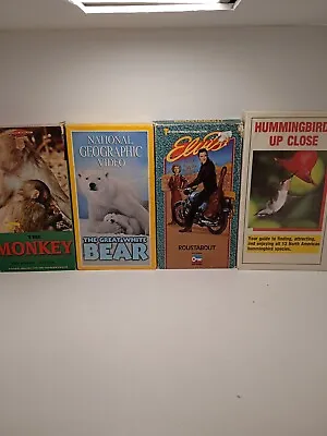 Lot Of 4 VHS Movies/Elvis/ Monkey/ National Geographic/ Hummingbird Up Close • $3.49