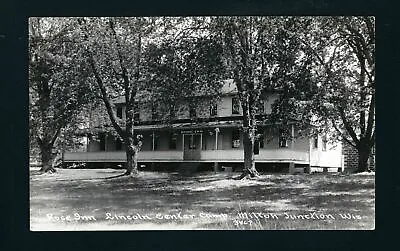 Milton Junction Wisconsin WI C1939 RPPC Rose Inn Lincoln Center Camp Main Hall • $15.98
