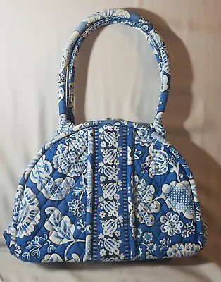 Vera Bradley Eloise Kiss Lock Blue Floral Shoulder Bag Purse.  Rare Find.  PICS • $21