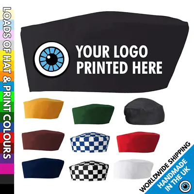 Custom Printed Skull Cap - Image Logo • Kitchen Custom Chef Cook Christmas BBQ • £10.99