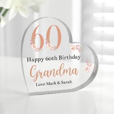 Personalised 60th Birthday Gifts Women Her Mum Nan 40th 50th 70th With Grey Bag • £9.99