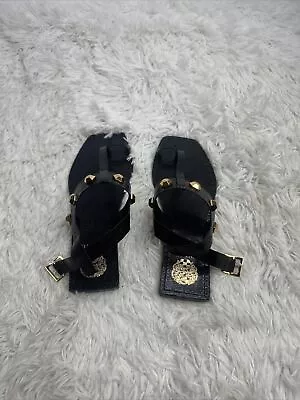 Vince Camuto Gladiator Sandals With Gold Stones Black Size 9M Never Worn • $39.99