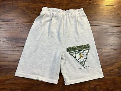 Vintage 90s Oakland A’s Shorts Boys Medium 5-6 Gray A5 • $19.95