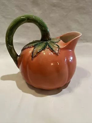 Vintage Tomatoe  Shaped  Pitcher  Glazed Majolica  MADE IN ITALY #9417 • $12