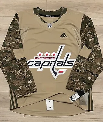 NEW Authentic Adidas Washington Capitals Military Appreciation Camo Jersey Sz 52 • $143.99