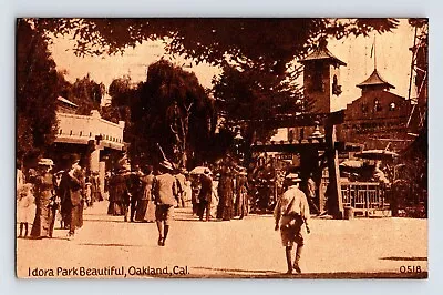 Postcard California Oakland CA Idora Park Sepia 1913 Posted Divided Back • $12