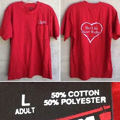 Vintage Met Life Heart Walker Quality Choice Of The West Pocket Tee T-Shirt Red  • $55.50