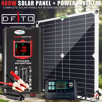 $119.99 • Buy Solar Charging Panel Kit 6000W Peak Inverter Pure Sine Wave DC 12V-110V Inverter