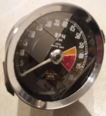 Vintage MGB Rev Counter / Tachometer - 4 Cylinder Positive Earth & Brackets • $98.32