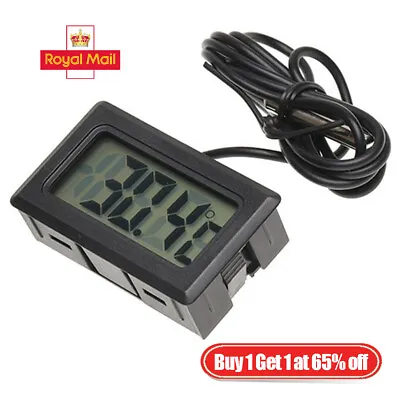 £3.19 • Buy Digital LCD Thermometer Temperature Meter Gauge With Waterproof Sensor Probe UK