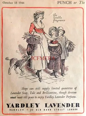 WW2 Advert YARDLEY LAVENDER Soap Talc & Brilliantine : Small Wartime Print • £2.47