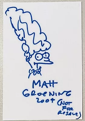 Matt Groening Signed Autographed 4x6 Card W Marge Simpson Sketch JSA LOA • $749.95