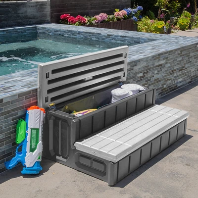 $149.95 • Buy Universal 36  Spa Step Patio Hot Tub 2-Step W/ Storage Compartment, Brown/Grey