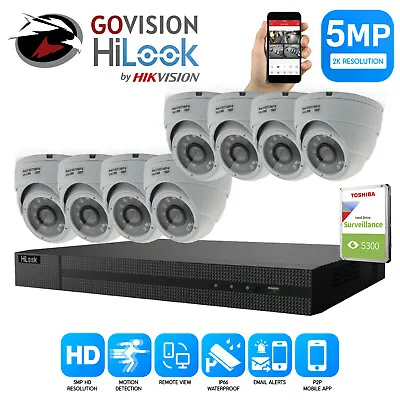 Hikvision Hilook 5mp Cctv System 4ch 8ch Dvr Nightvision Outdoor Camera Full Kit • £84.02