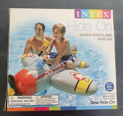 Water Plane Ride-On Pool Float For Ages 3 Plus Intex Red Gray Lake Squirt Kids • $33.83