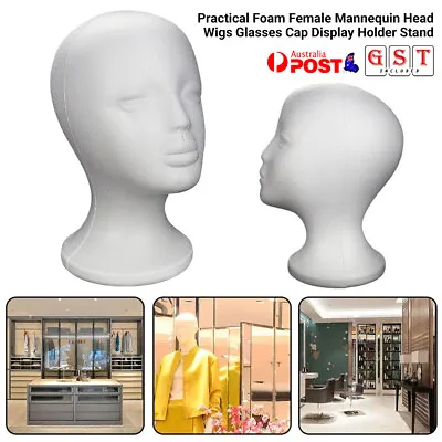 Practical Foam Female Mannequin Head Wigs Glasses Cap Display Holder Stand • $12.66