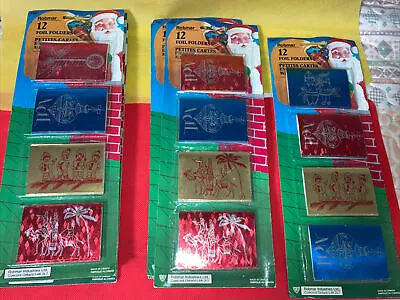 12 ROBMAR Christmas Foil Folded Gift Tags  Trim  OLD Vintage 3x2  Folded Canada • $10.99