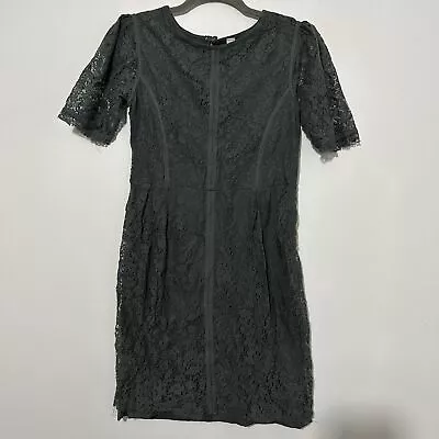 Zara Green A-Line Lace Dress Size M Medium Cotton Blend • $22.40