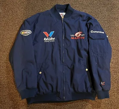 Vintage 90s NASCAR Mark Martin 6 Vavoline Racing Blue Bomber Jacket • Large  • $75