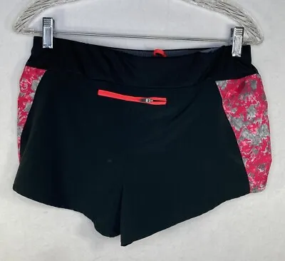 Mizuno Performance Womens Size Medium Running Shorts In Black With Pink Gray • $8.88