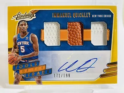 $149.95 • Buy 🐐 2020-21 Panini /199 Immanuel Quickley Tools Of The Trade Tri Relic Auto
