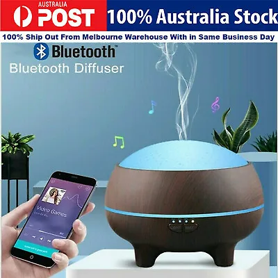 $64.49 • Buy Wood Aroma Essential 300ML Oil Diffuser With Bluetooth Speakers Deep Sound AU