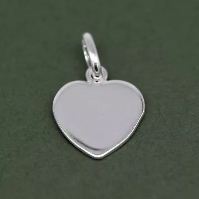 Genuine 925 Sterling Silver Flat Heart Pendant • £3.99