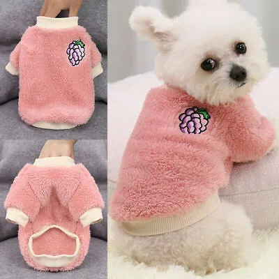 Pet Dog Cat Warm Fleece Clothes Puppy Jumper Sweater Coat Small Yorkie Chihuahua • £4.29