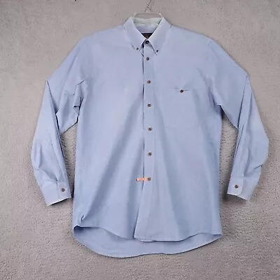 Vintage Chaps Ralph Lauren Shirt Mens Medium Blue Chambray Like Button Front • $20.06