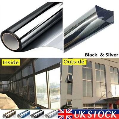£14.96 • Buy One Way Mirror Window Film Reflective Home Privacy Solar Tint Foil Glass Sticker