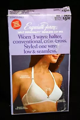 36B VTG 70s NOS BRA 3-Way HALTER Plunge Stretch BONED Exquisite Form P3260 1970s • $24.99