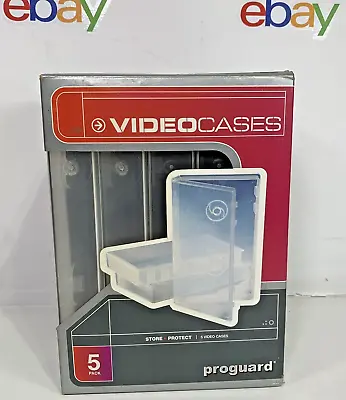 5 Pack PROGUARD VHS Video Tape Storage Cases In Plastic Clam Shell NEW IN BOX • $14.25