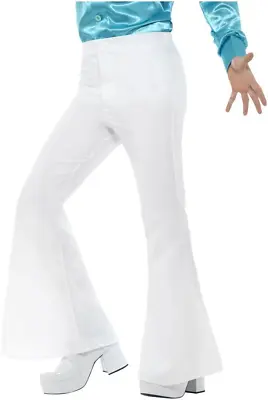 White Flared Trousers Mens Large • £21.07