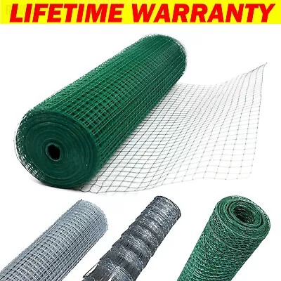 Chicken Wire Mesh Fencing Galvanised PVC Netting Rabbit Fence Pet Garden 10-50M • £25.90