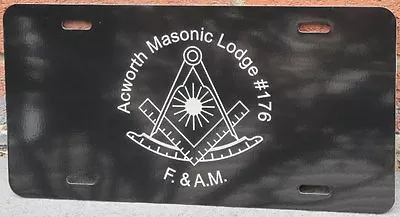 Past Master Masonic License Plate Black Aluminum Auto Tag Custom Personalized • $14.75