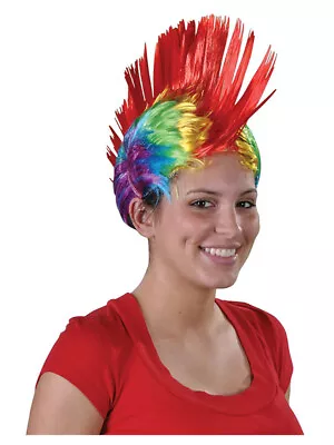 Adult Rainbow School And Team Spirit Mohawk Wig • $12.98