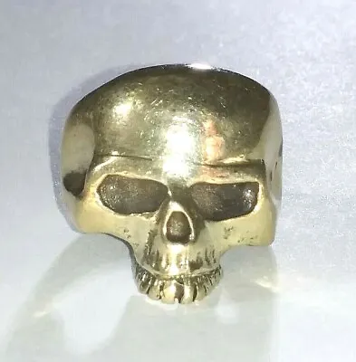 ! Vintage Old Men's Sterling Silver Huge Skull Head Biker Ring - Size 10.75 • $199