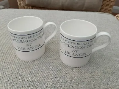 2  I'd Rather Be Having Afternoon Tea At The Angel  Abergavenny Bone China Mugs • £9.99