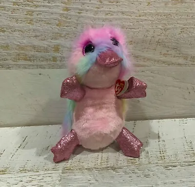 TY Beanie Boos *Petunia* The Pink Rainbow Platypus 10inch Large Size Soft Plush • $59.90