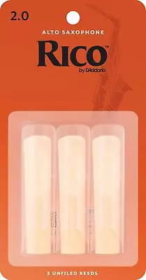 $21.95 • Buy Rico Alto Sax Reeds, Strength 2.0, 3-pack