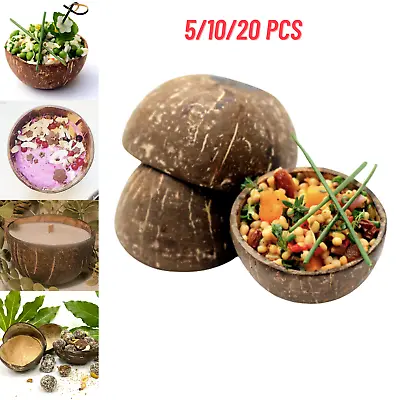 Natural Coconut Shell Bowls Durable Salad Snack Smoothie Party Dish Tableware • £9.99