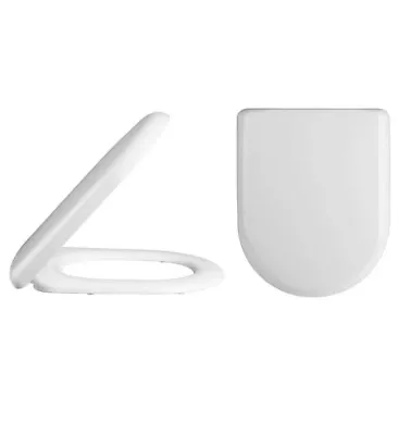 NTS002 Nuie White D Shaped  Soft Close Toilet Seat - Top Fix • £15