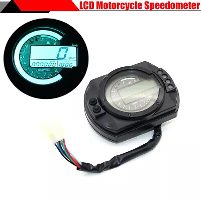 7 Colors LCD Digital Motorcycle Speedometer Odometer Gauge With Alarm Function • $61.76