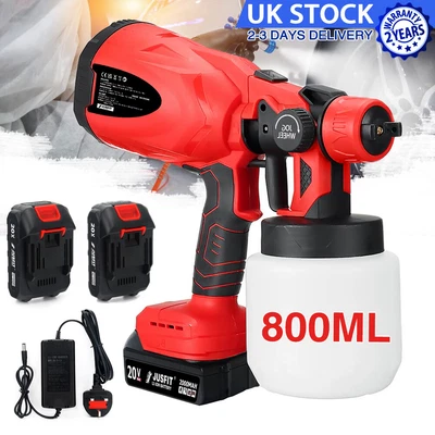£38.99 • Buy Electric Cordless Paint Gun Sprayer Handheld Fence Wall 2 Battery For Makita