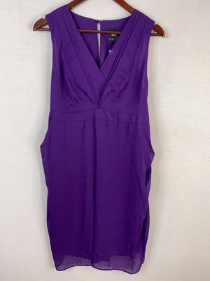 $20.99 • Buy ASOS Maternity Dress Women Size 12 Purple Sleeveless V-Neck Button Stretch NWT