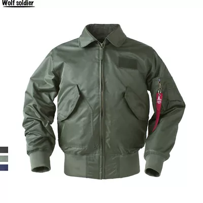 Men's Bomber Jackets CWU/45P Air Force Army Military Pilot Flight Baseball Coats • $44.64