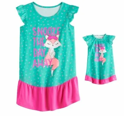 Girl 4-14 And Doll Matching Fox Nightgown Clothes Fit American Girl Dollie Me • $16.99