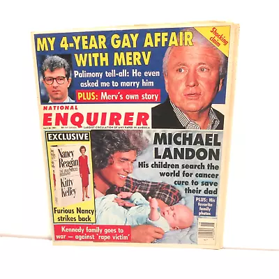 National Enquirer Tabloid April 30 1991 Michael Landon Nancy Reagan Kennedy • $15.99