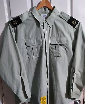 Military Uniform Army Green Shirt W/ Shoulder Epaulettes And Pants Vintage • $99.95