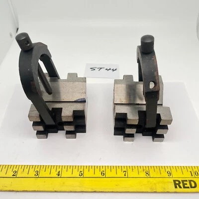 $102.50 • Buy Vintage L.S. STARRETT No. 568 Pair Of  V  Blocks & Clamps - Machinists - USA
